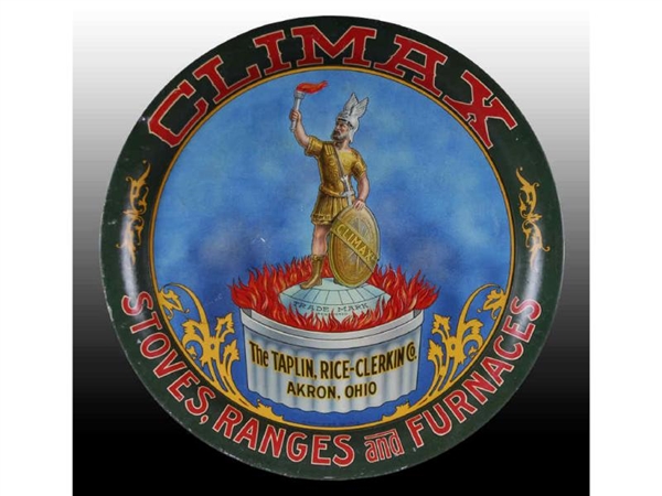 CLIMAX STOVES & RANGES TIN LITHO SERVING TRAY.    
