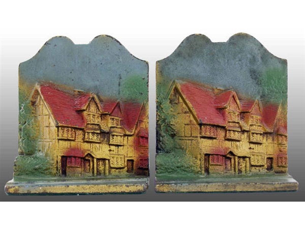 SHAKESPEARES HOUSE CAST IRON BOOKENDS.           