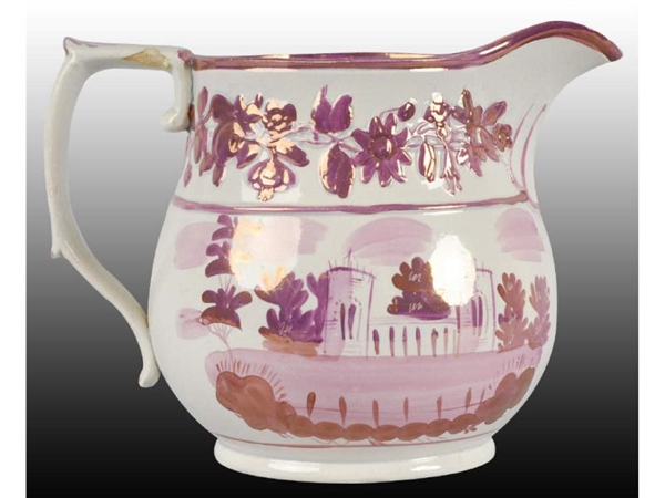 ENGLISH STAFFORDSHIRE PINK LUSTER PITCHER.        