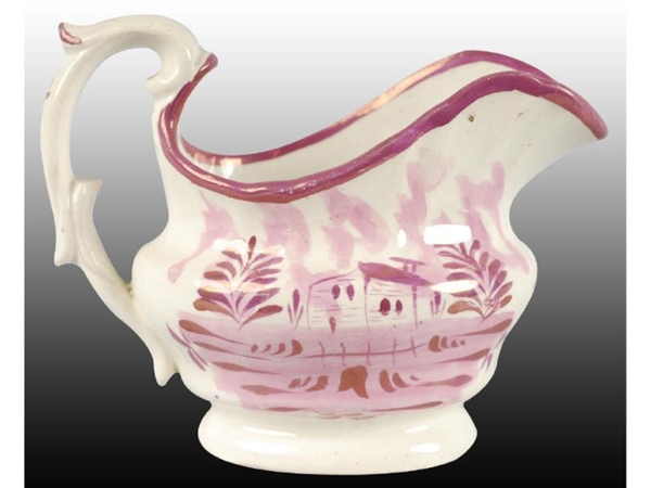 ENGLISH STAFFORDSHIRE PINK LUSTER HOUSE CREAMER.  