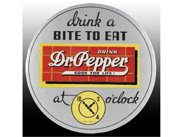DR. PEPPER CELLULOID SIGN WITH ENVELOPE.          