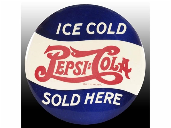 LOT OF 2: 1940S CELLULOID PEPSI-COLA SIGNS.       