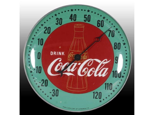 COCA-COLA GOLD BOTTLE PAM THERMOMETER.            