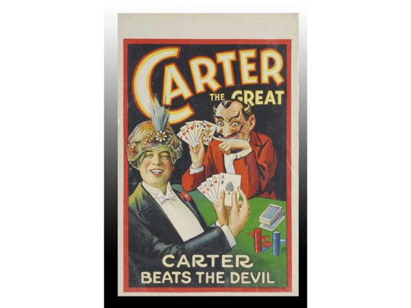 CARTER THE GREAT MAGICIAN CARDBOARD POSTER.       