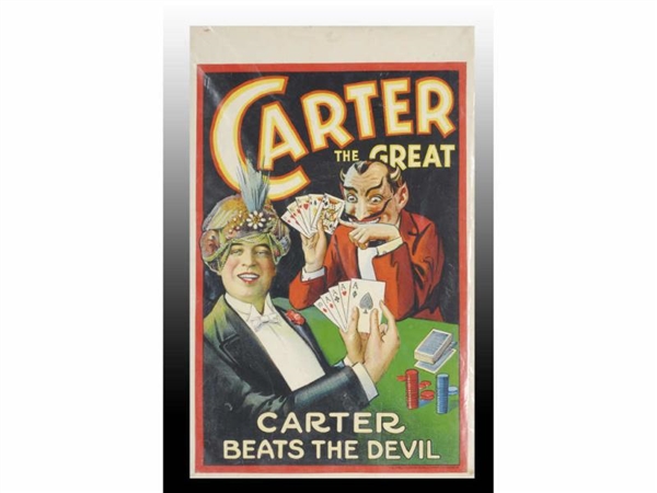CARTER THE GREAT MAGICIAN CARDBOARD POSTER.       