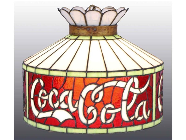 COCA-COLA LEADED GLASS LAMP SHADE.                