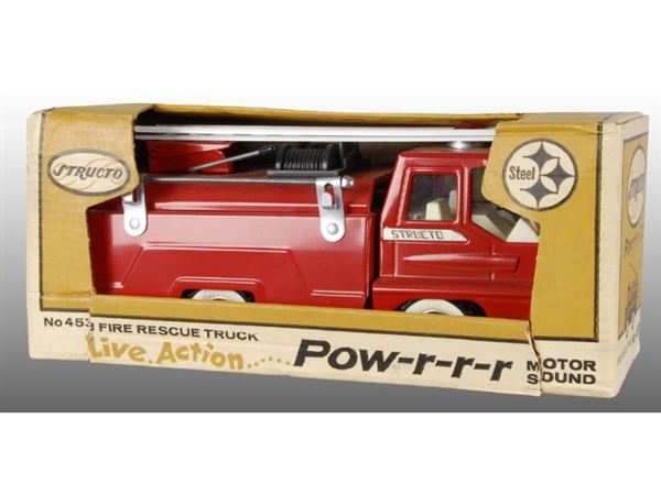 PRESSED STEEL STRUCTO FIRE TRUCK TOY WITH BOX.    