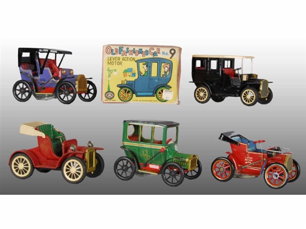 LOT OF 6: OLD TIMER CARS WITH ORIGINAL BOXES.     