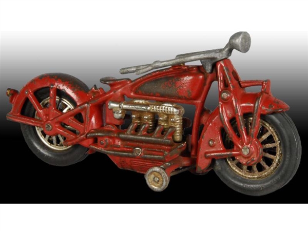 CAST IRON HUBLEY INDIAN SOLO MOTORCYCLE TOY.      