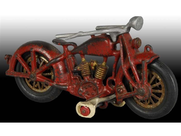 CAST IRON HUBLEY SOLO MOTORCYCLE TOY.             