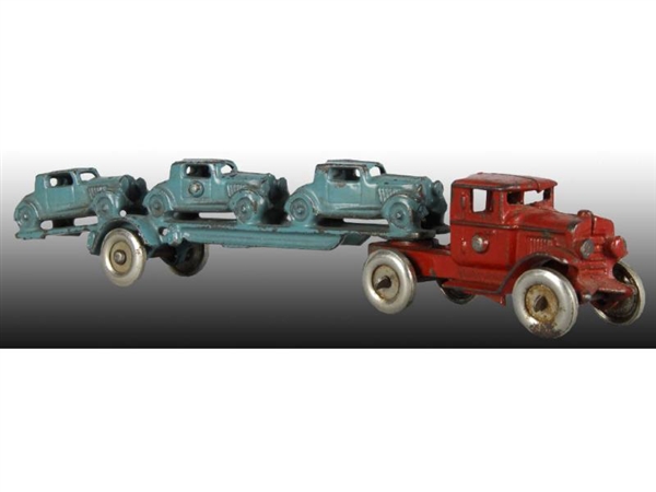 CAST IRON HUBLEY CAR CARRIER TOY.                 