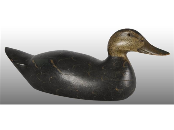 MASON WOODEN DUCK DECOY WITH GLASS EYES.          