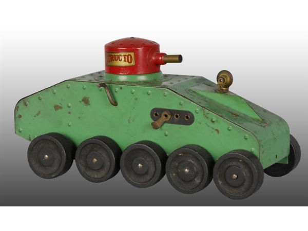 GREEN PRESSED STEEL STRUCTO WWI TANK TOY.         
