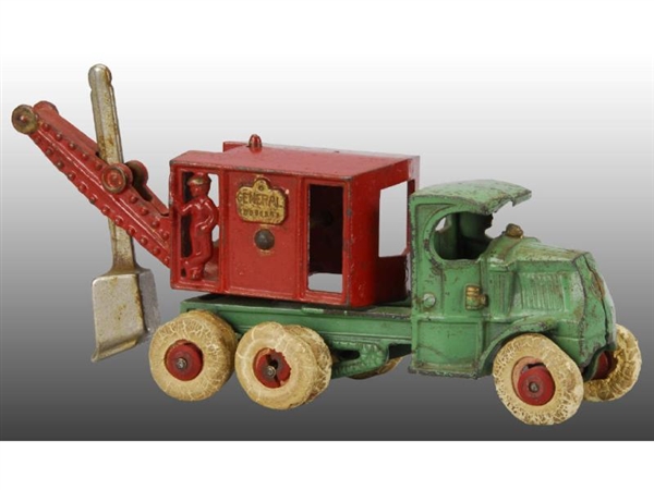 CAST IRON HUBLEY GENERAL TRUCK WITH STEAM SHOVEL. 