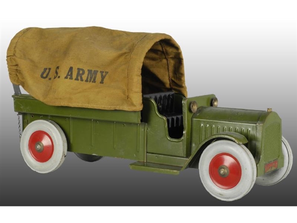 PRESSED STEEL STRUCTO US ARMY TRUCK TOY.          
