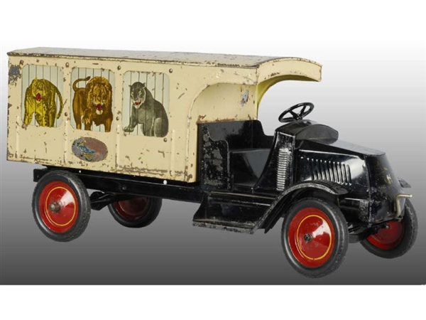 PRESSED STEEL AMERICAN NATIONAL CIRCUS TRUCK TOY. 