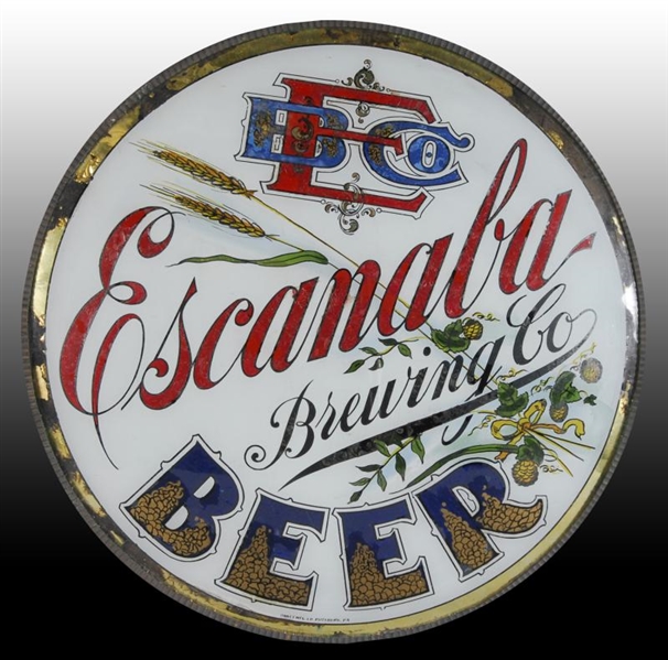 ESCANABA BEER REVERSE-ON-GLASS WALL SIGN.         
