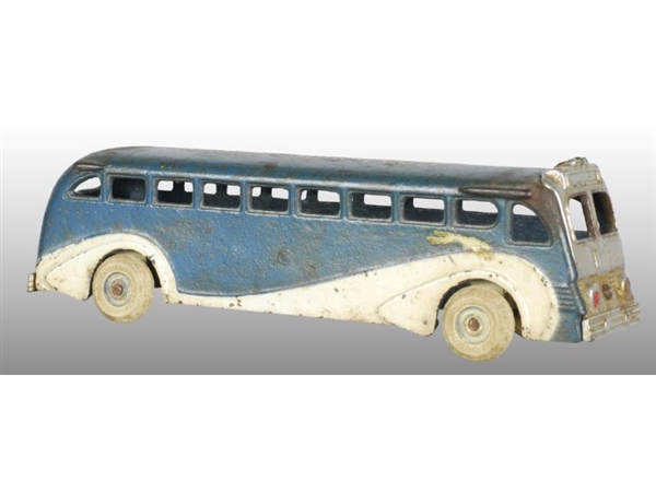 LOT OF 2: CAST IRON ARCADE GREYHOUND LINES BUSSES.