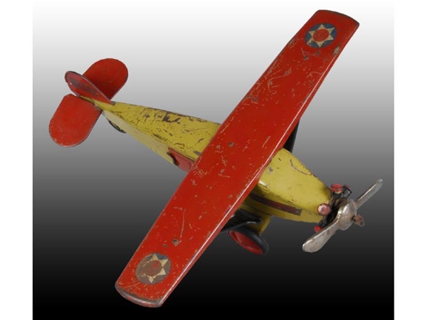 PRESSED STEEL STEELCRAFT RAPID FIRE AIRPLANE TOY. 