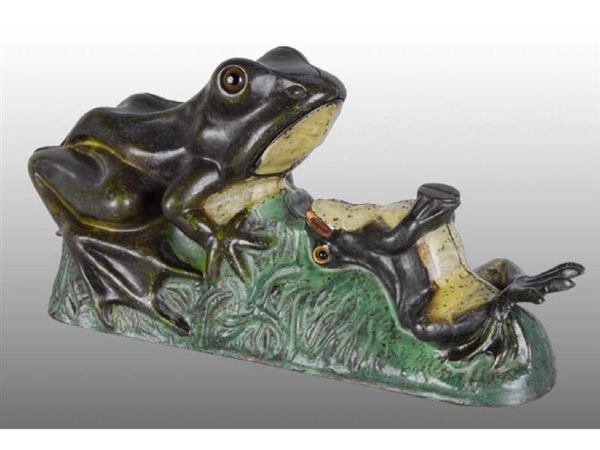 CAST IRON TWO FROGS MECHANICAL BANK.              