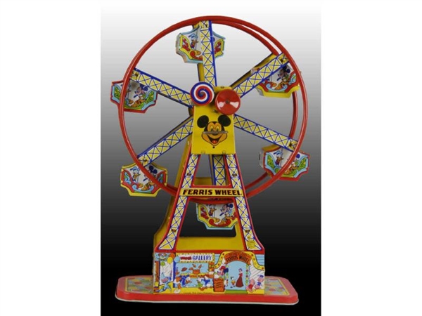 CHEIN TIN WIND-UP MICKEY MOUSE FERRIS WHEEL TOY.  