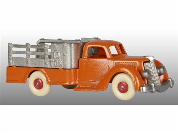 CAST IRON HUBLEY 10-TON STAKE TRUCK TOY.          