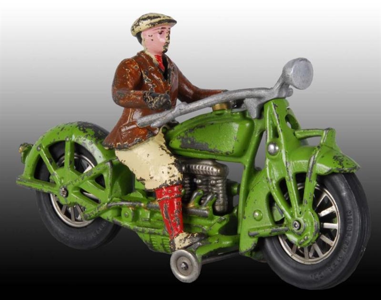CAST IRON HUBLEY INDIAN MOTORCYCLE TOY.           