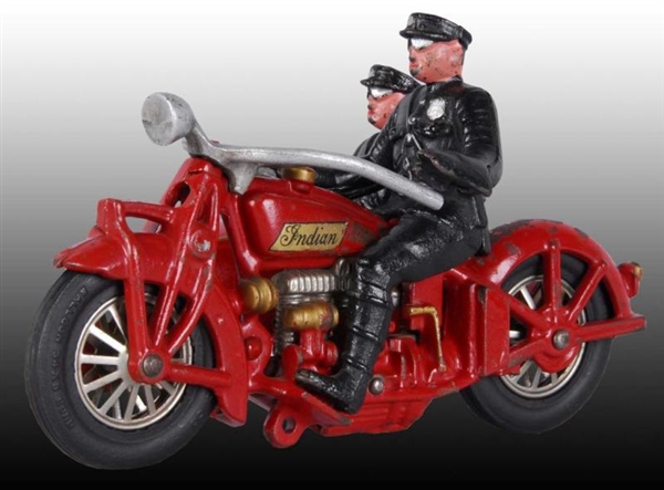 CAST IRON HUBLEY INDIAN MOTORCYCLE SIDECAR TOY.   