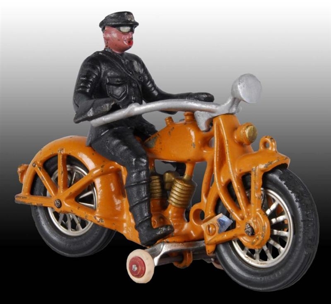 CAST IRON HUBLEY-HUBLEY MOTORCYCLE TOY.           