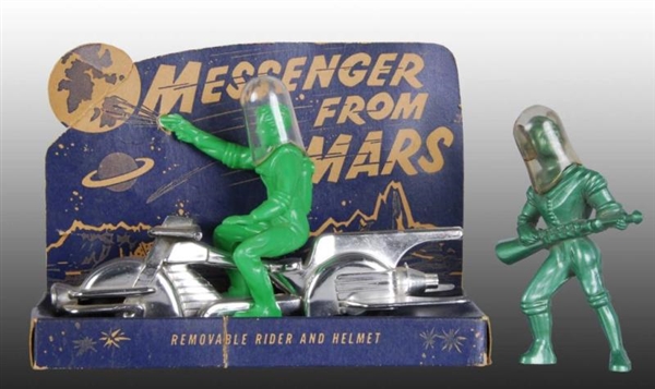 IDEAL MESSENGER FROM MARS MOTORCYCLE TOY ON CARD. 