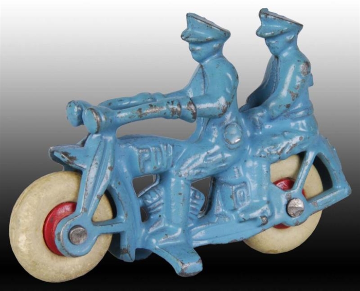 HUBLEY CAST IRON TANDEM PDH MOTORCYCLE TOY.       