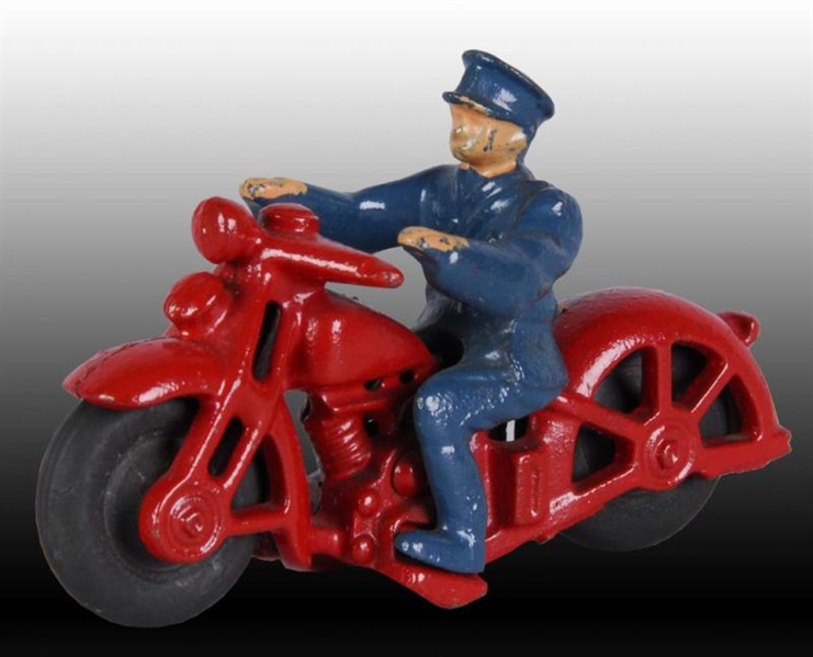 CAST IRON HUBLEY MOTORCYCLE TOY.                  