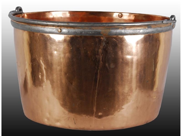LARGE COPPER BUCKET FOR APPLE BUTTER.             