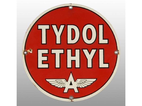 TYDOL ROUND PORCELAIN SIGN.                       