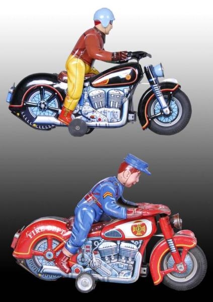 LOT OF 2: JAPANESE BATTERY-OPERATED MOTORCYCLES.  