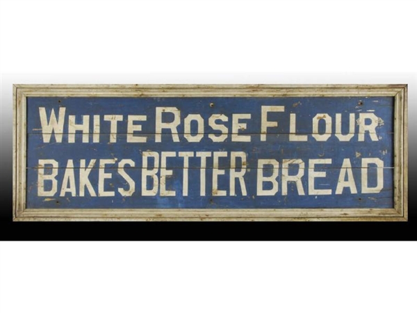 WHITE ROSE FLOUR WOODEN OUTDOOR SIGN.             