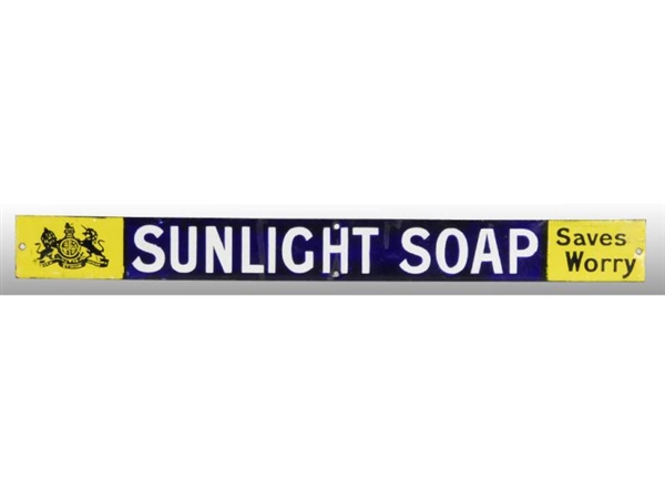 SUNLIGHT SOAP PORCELAIN STRIP SIGN.               