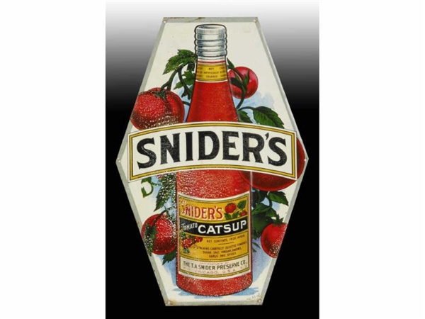 EMBOSSED SNIDERS CATSUP TIN SIGN.                