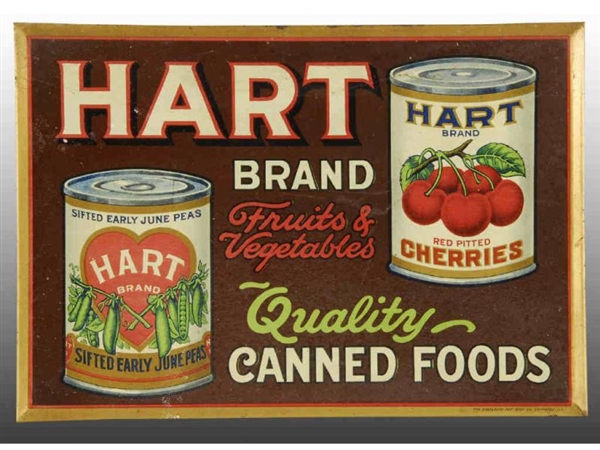 HART CANNED FRUITS SIGN.                          