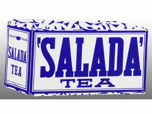 LOT OF 2: ASSORTED PORCELAIN SALADA TEA SIGNS.    