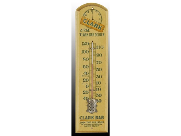 WOODEN CLARK BAR THERMOMETER.                     