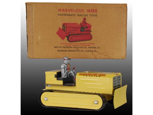 SAUNDERS MARVELOUS MIKE ROBOT TRACTOR WITH BOX.   