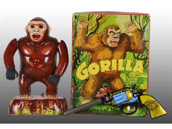 BATTERY-OPERATED JAPANESE SHOOTING GALLERY GORILLA