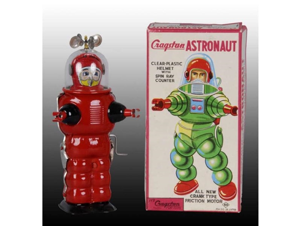 JAPANESE FRICTION CRAGSTAN ASTRONAUT TOY WITH BOX.