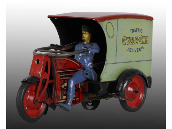 HOGE WIND-UP TRAFFIC DELIVERY CYCLE TOY.          
