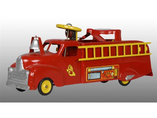 MARX #3300 RIDE EM FIRE TRUCK TOY WITH BOX.       