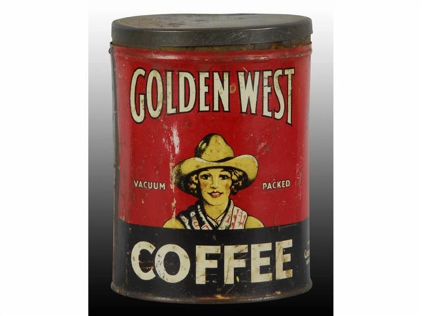 GOLDEN WEST COFFEE ADVERTISING TIN.               