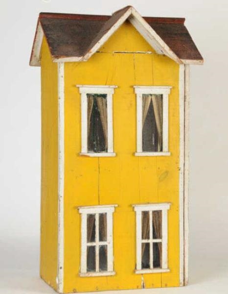 TWO-STORY YELLOW VICTORIAN DOLLS HOUSE           