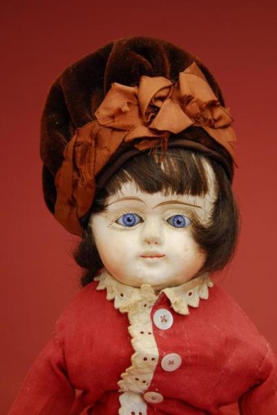 GERMAN COMPOSITION DOLL WITH GLASS EYES           