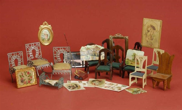 DOLLHOUSE CHAIRS, FRAMES & SWEEPER                